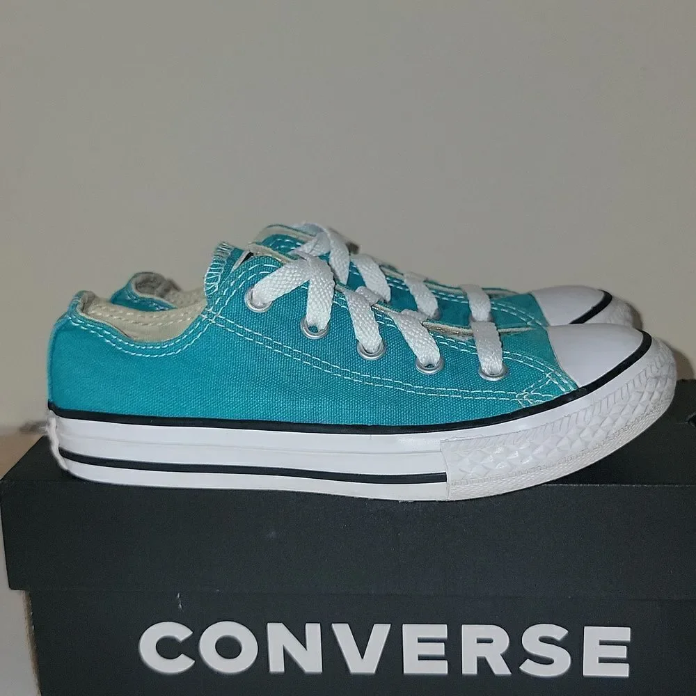 Converse All Star Chuck Taylor CTAS Ox Teal Low Kids Sneakers Size 13